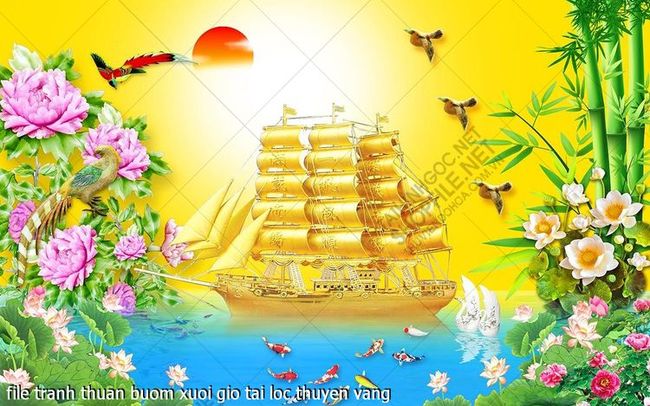file tranh thuan buom xuoi gio tai loc thuyen vang
